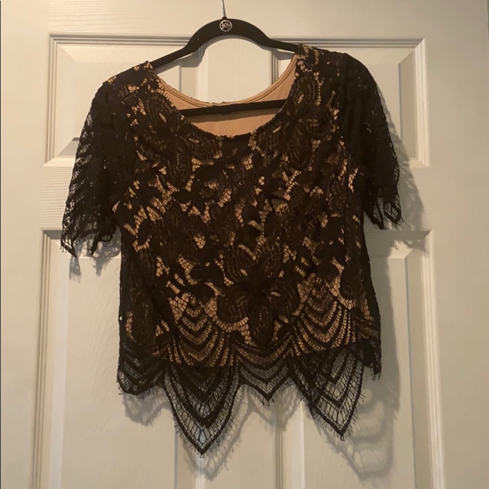 EXPRESS cropped illusion top